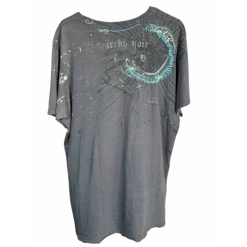 Monarchy Los Angeles Men's XL Graphic T-Shirt Black‎ Distressed Abstract Grunge - Picture 5 of 9